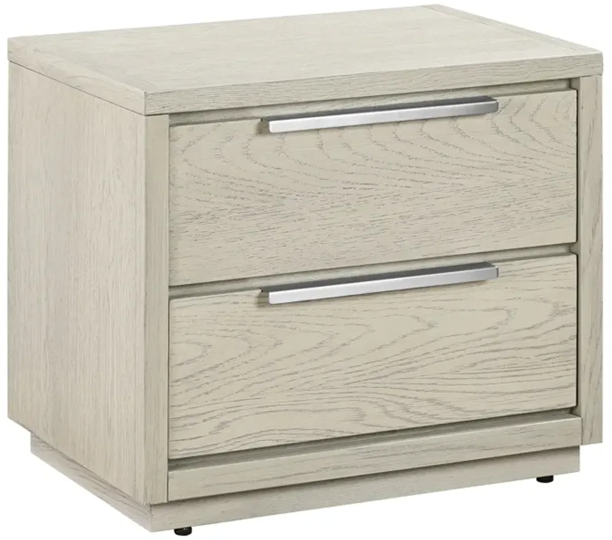 Abbey 2 Drawer Nightstand in Gray Oak Wood