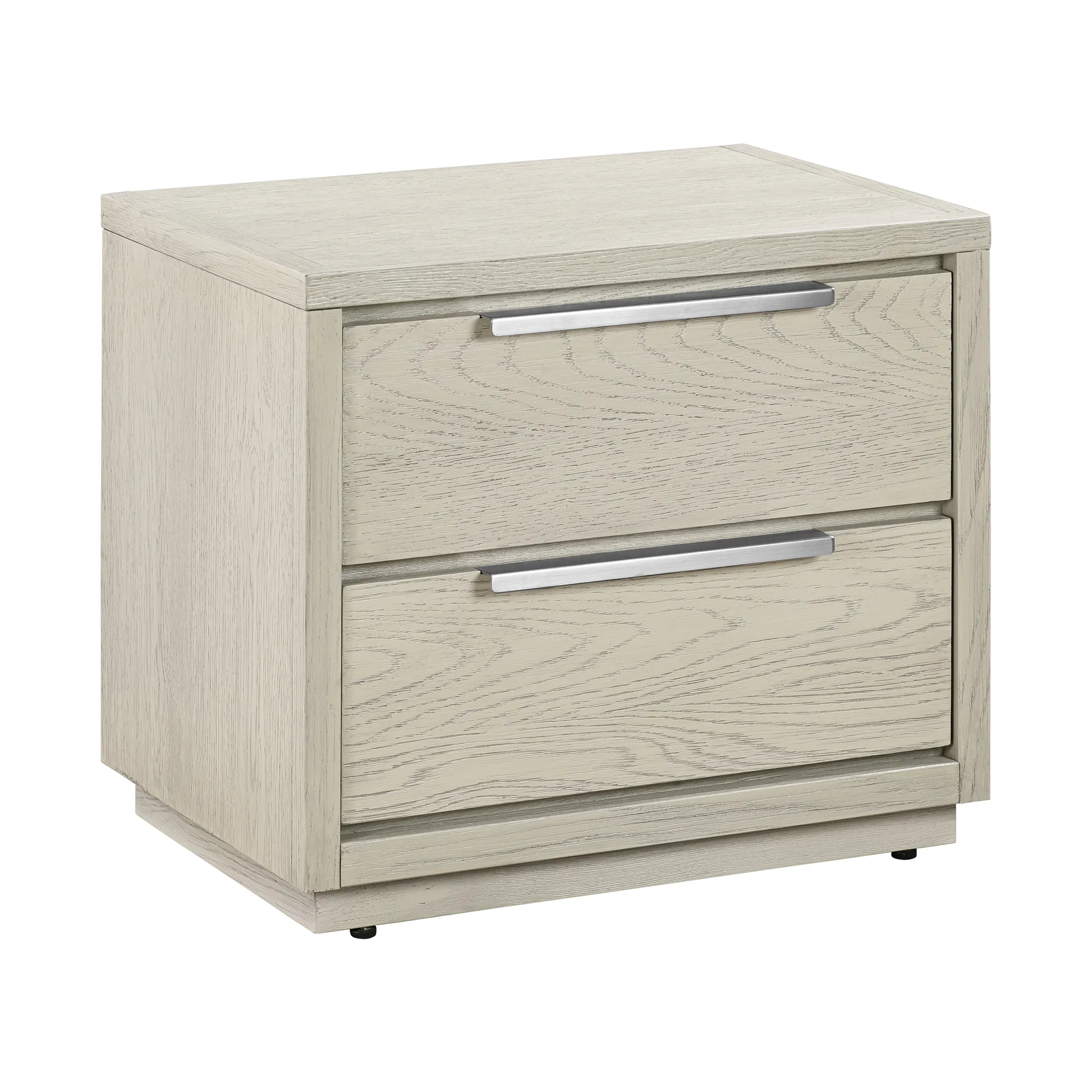 Abbey 2 Drawer Nightstand in Gray Oak Wood