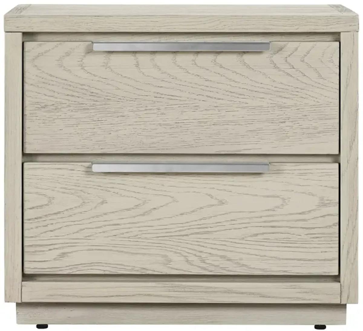 Abbey 2 Drawer Nightstand in Gray Oak Wood