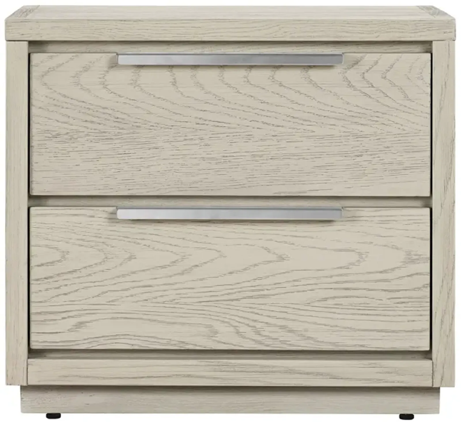 Abbey 2 Drawer Nightstand in Gray Oak Wood