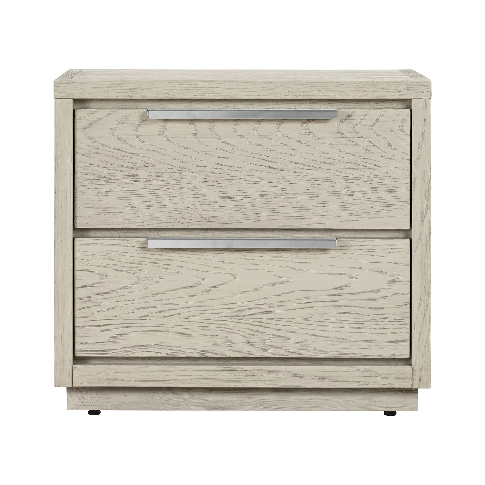 Abbey 2 Drawer Nightstand in Gray Oak Wood