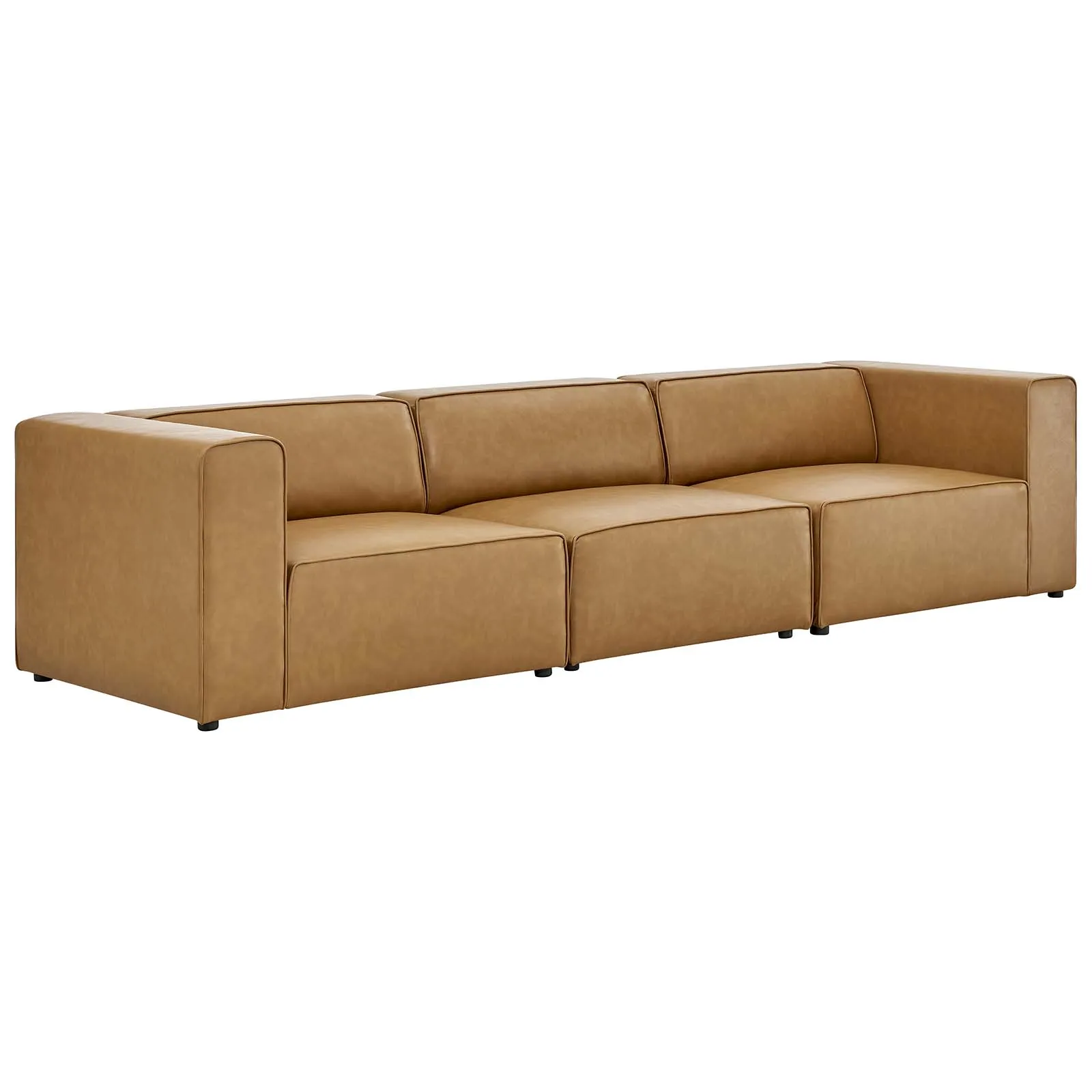 Mingle Vegan Leather 3-Piece Sofa