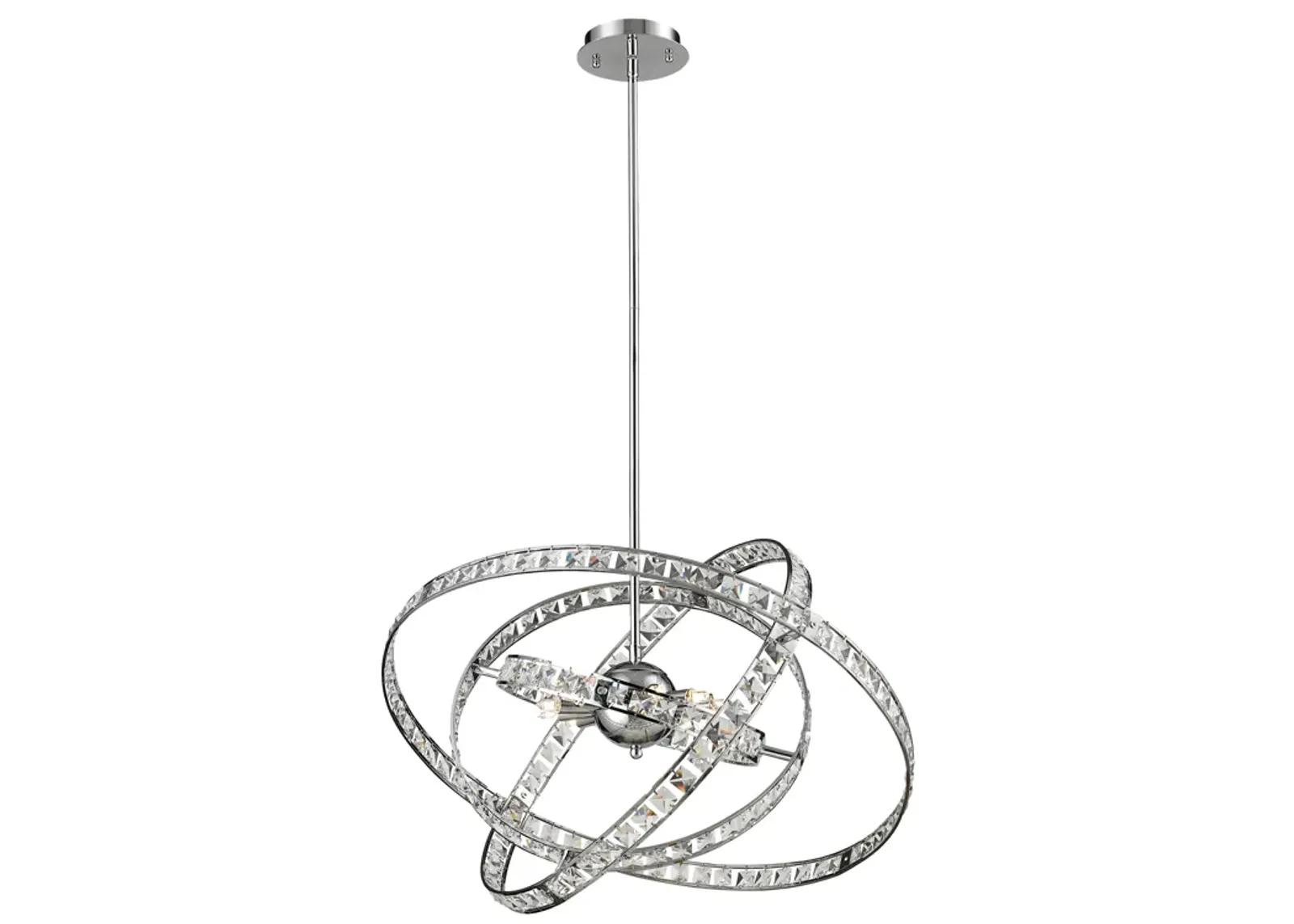 Saturn 24" Wide 6-Light Chandelier - Chrome