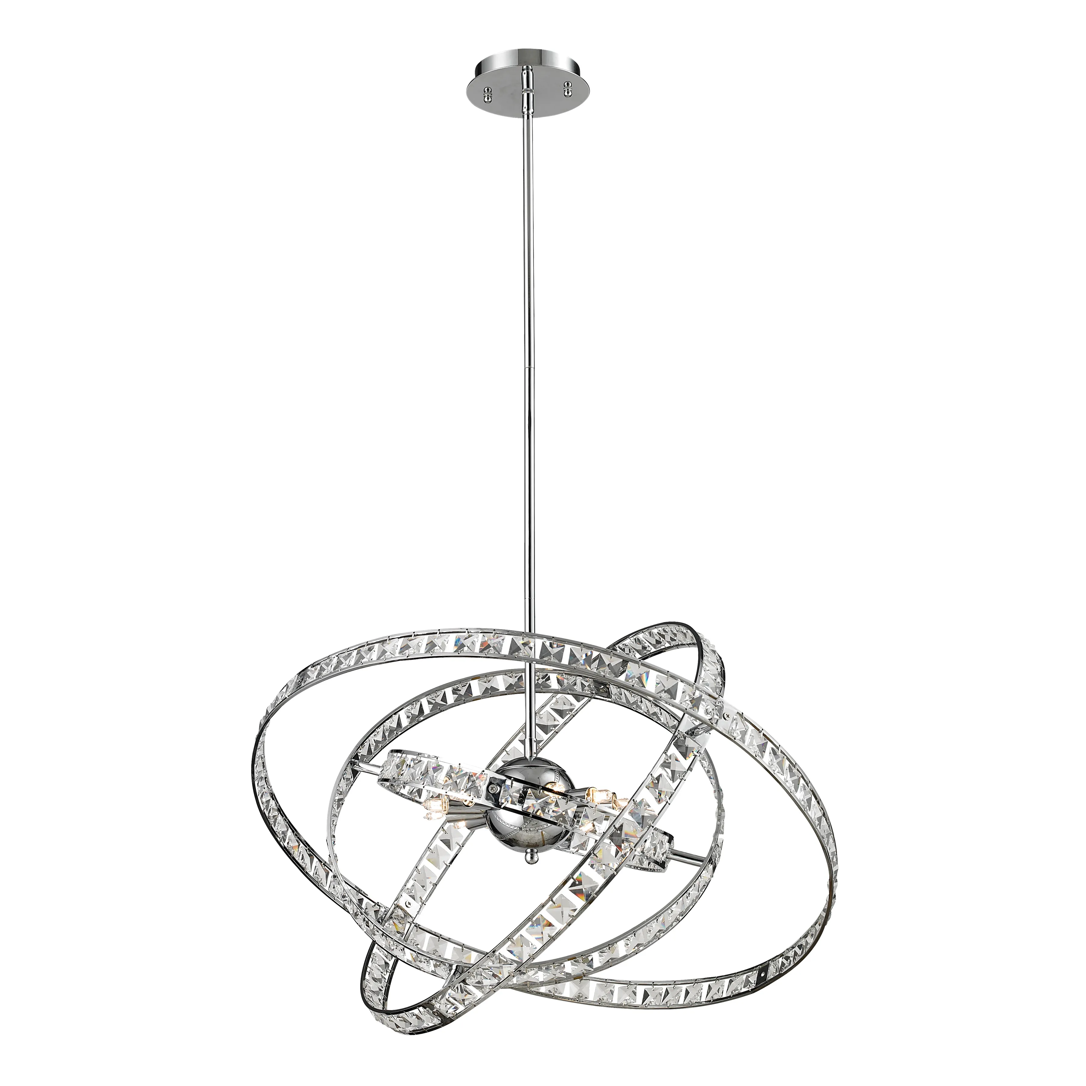 Saturn 24" Wide 6-Light Chandelier - Chrome