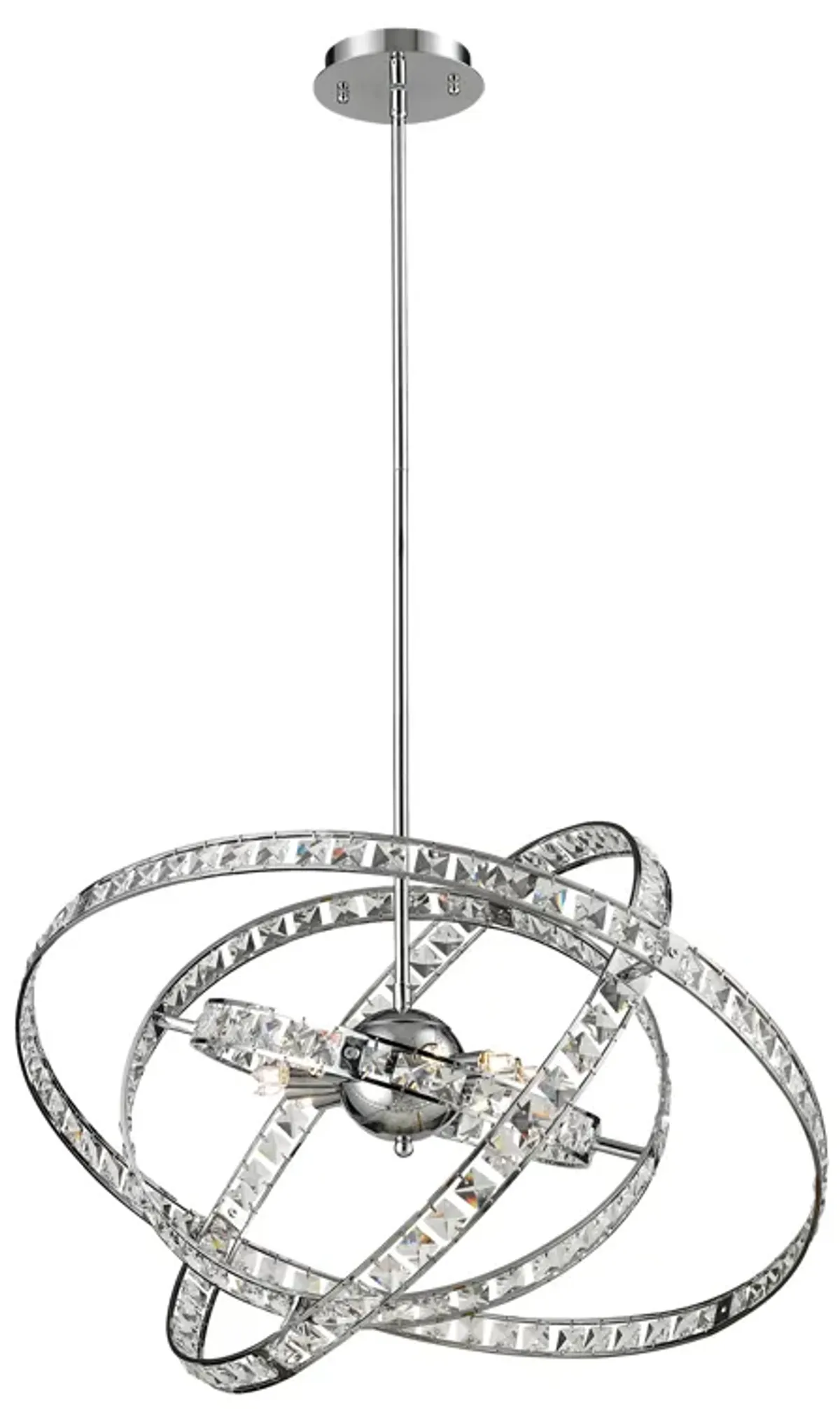 Saturn 24" Wide 6-Light Chandelier - Chrome