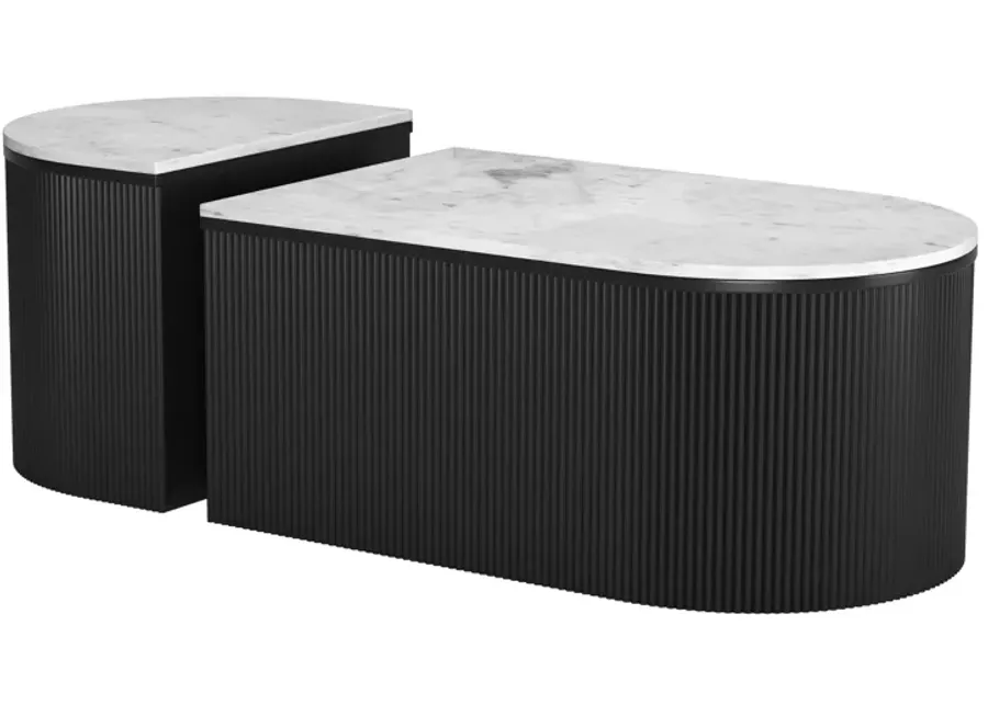 Ormara Coffee Table Set (2-Piece) White & Black