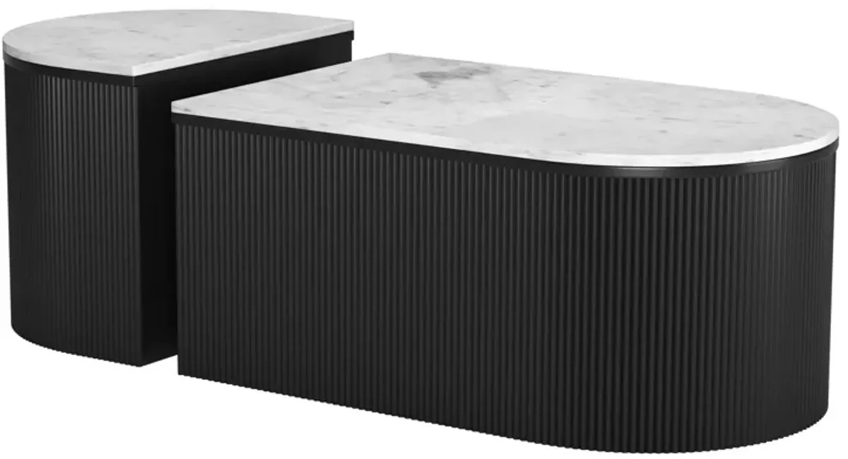 Ormara Coffee Table Set (2-Piece) White & Black