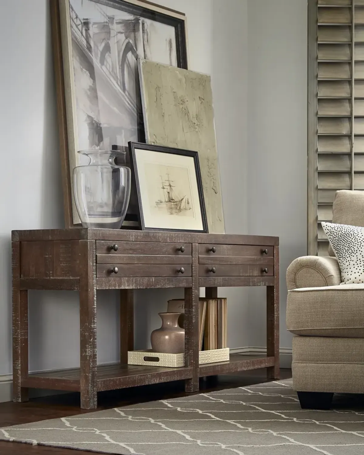 Townsend Solid Wood Console Table in Java