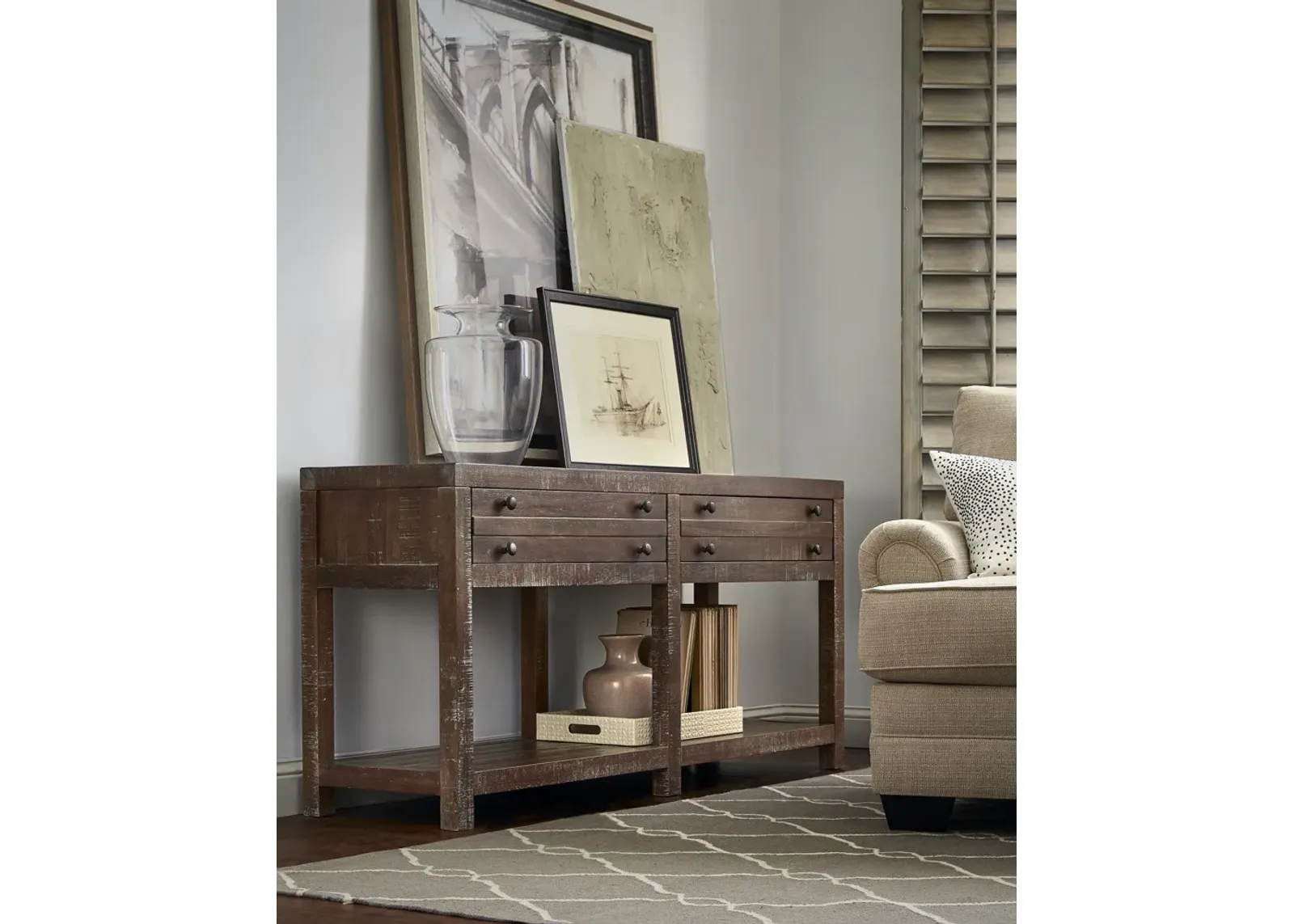 Townsend Solid Wood Console Table in Java