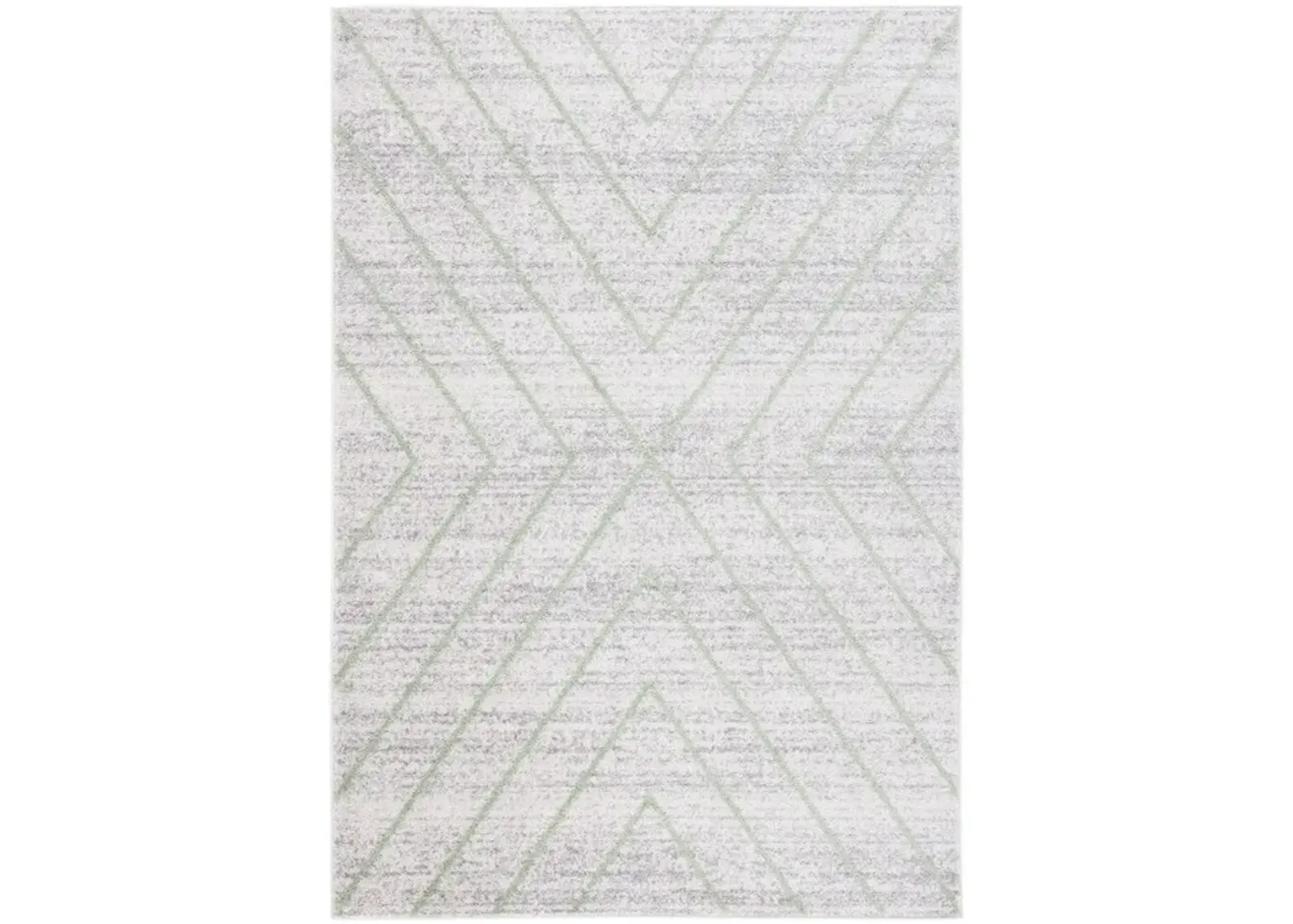 ADIRONDACK Contemporary Grey / Green 6' X 6' Square Powerloomed Rug