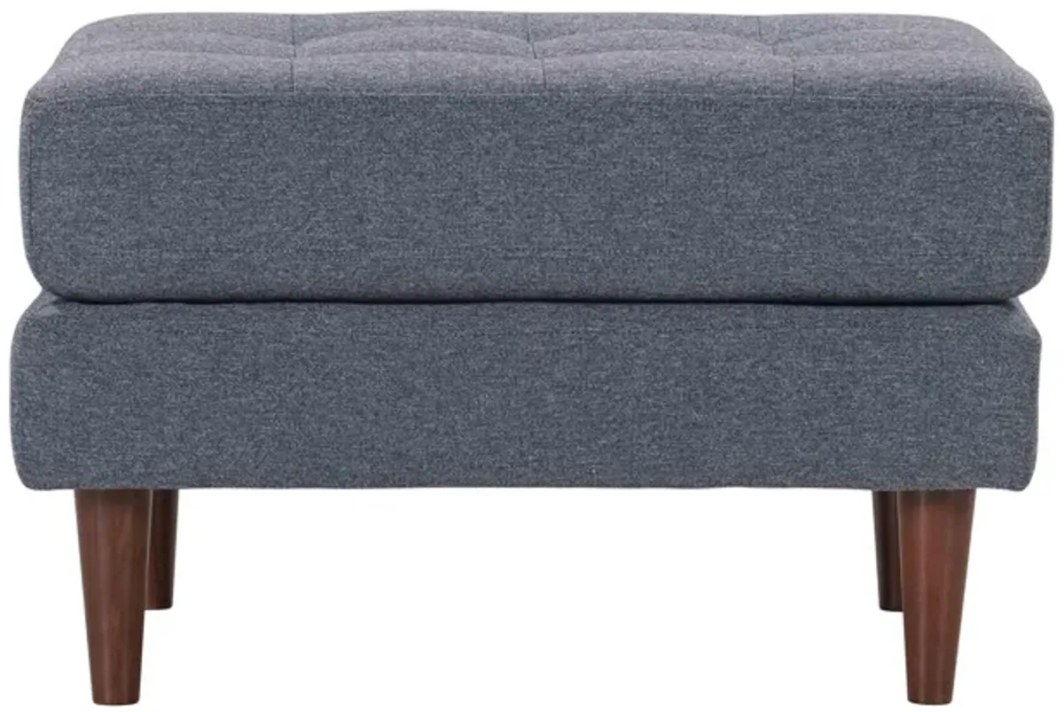 Cave Navy Tweed Ottoman