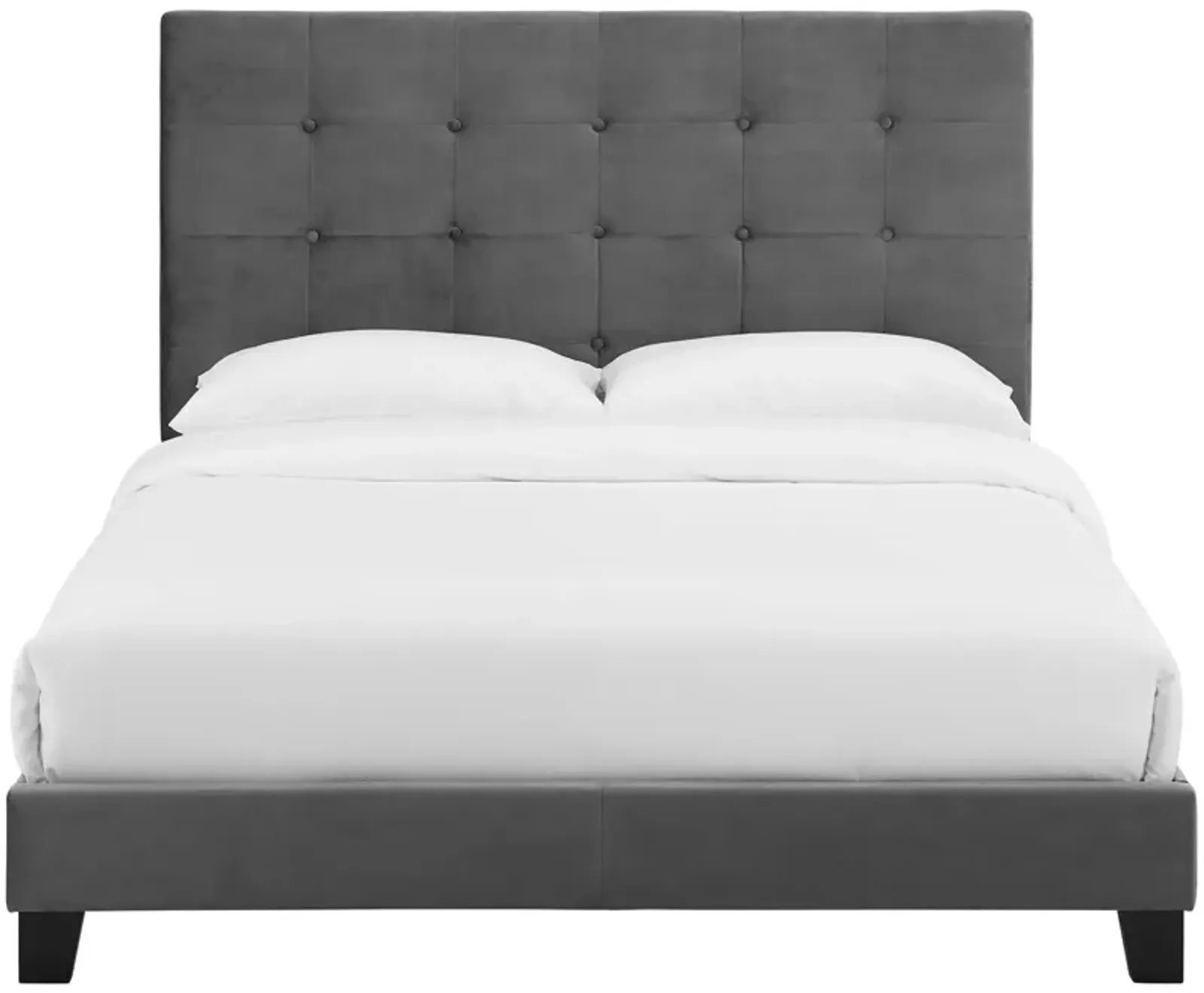 Melanie Queen Tufted Button Upholstered Performance Velvet Platform Bed