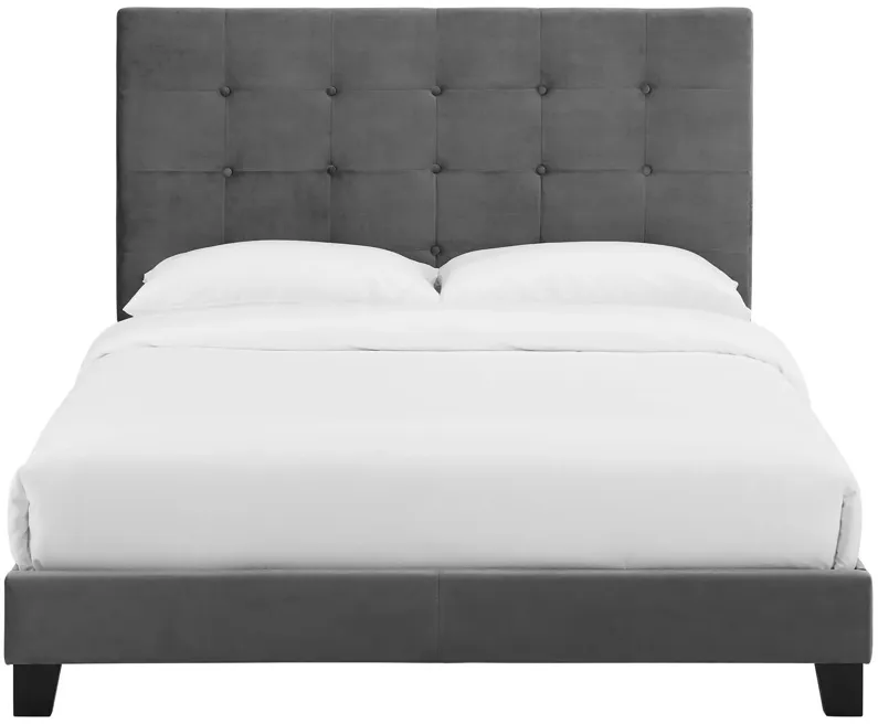 Melanie Queen Tufted Button Upholstered Performance Velvet Platform Bed