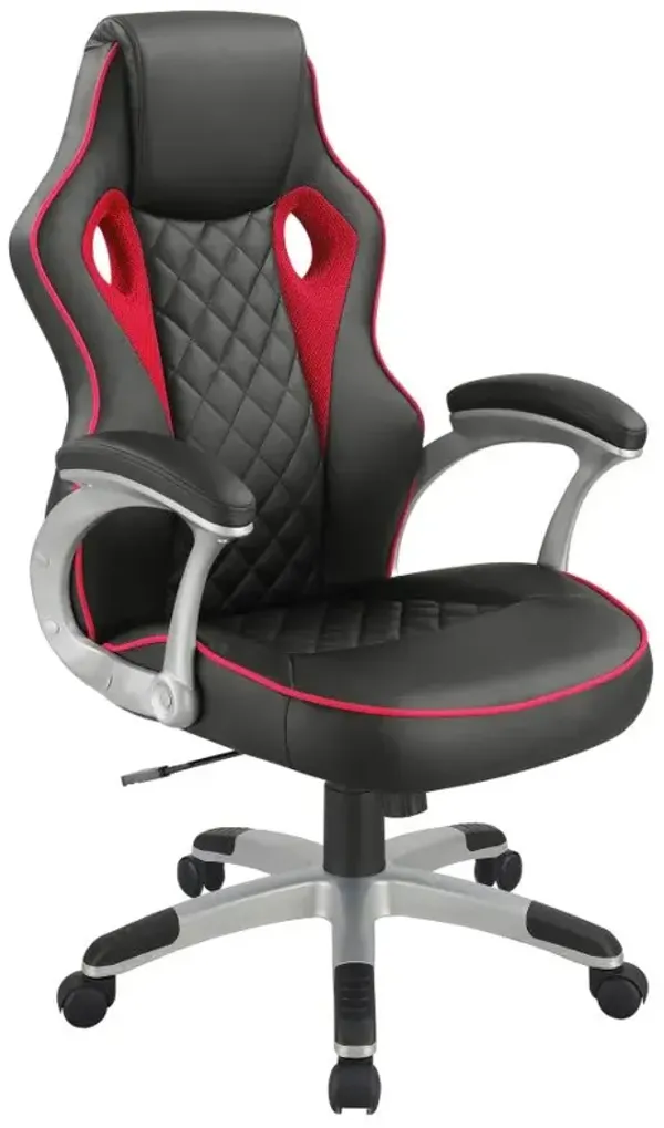 Lucas Upholstered Office Chair Black and Red