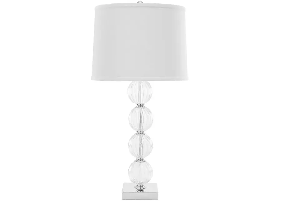 Amanda 31-Inch H White Crystal Glass Globe Lamp