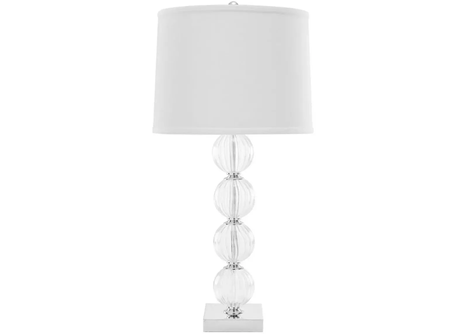 Amanda 31-Inch H White Crystal Glass Globe Lamp