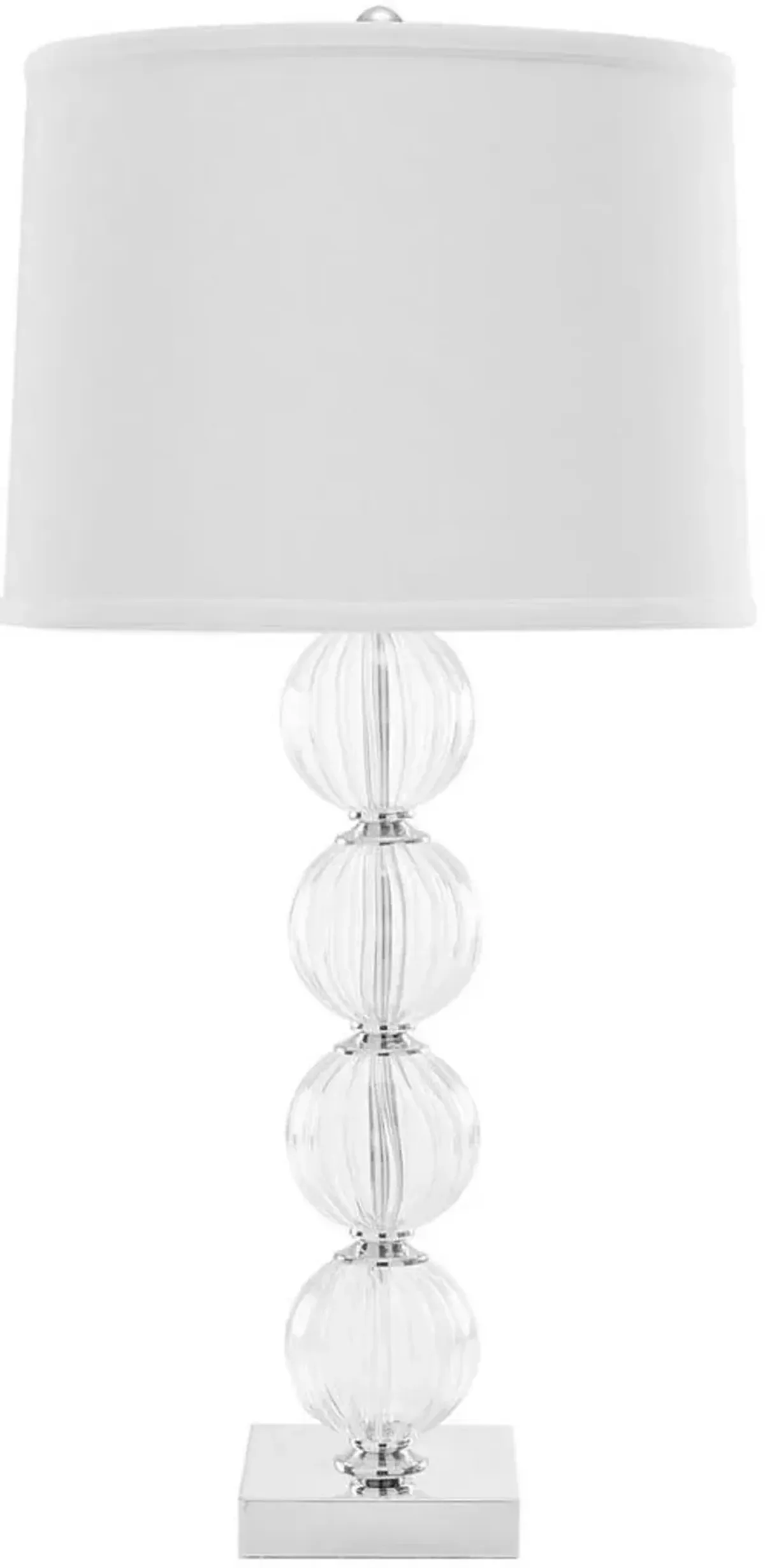 Amanda 31-Inch H White Crystal Glass Globe Lamp