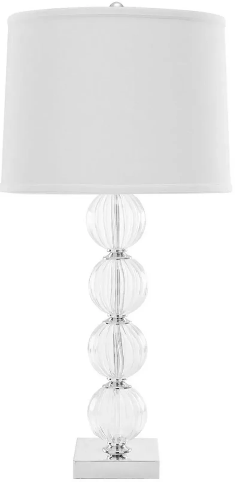 Amanda 31-Inch H White Crystal Glass Globe Lamp