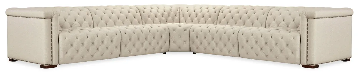 Savion Deux 5 Seat Sectional with Four Power Recliners and Six Power Headrests