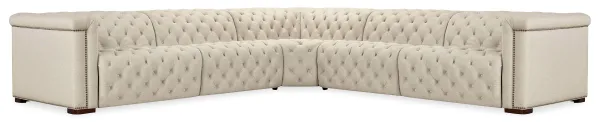 Savion Deux 5 Seat Sectional with Four Power Recliners and Six Power Headrests