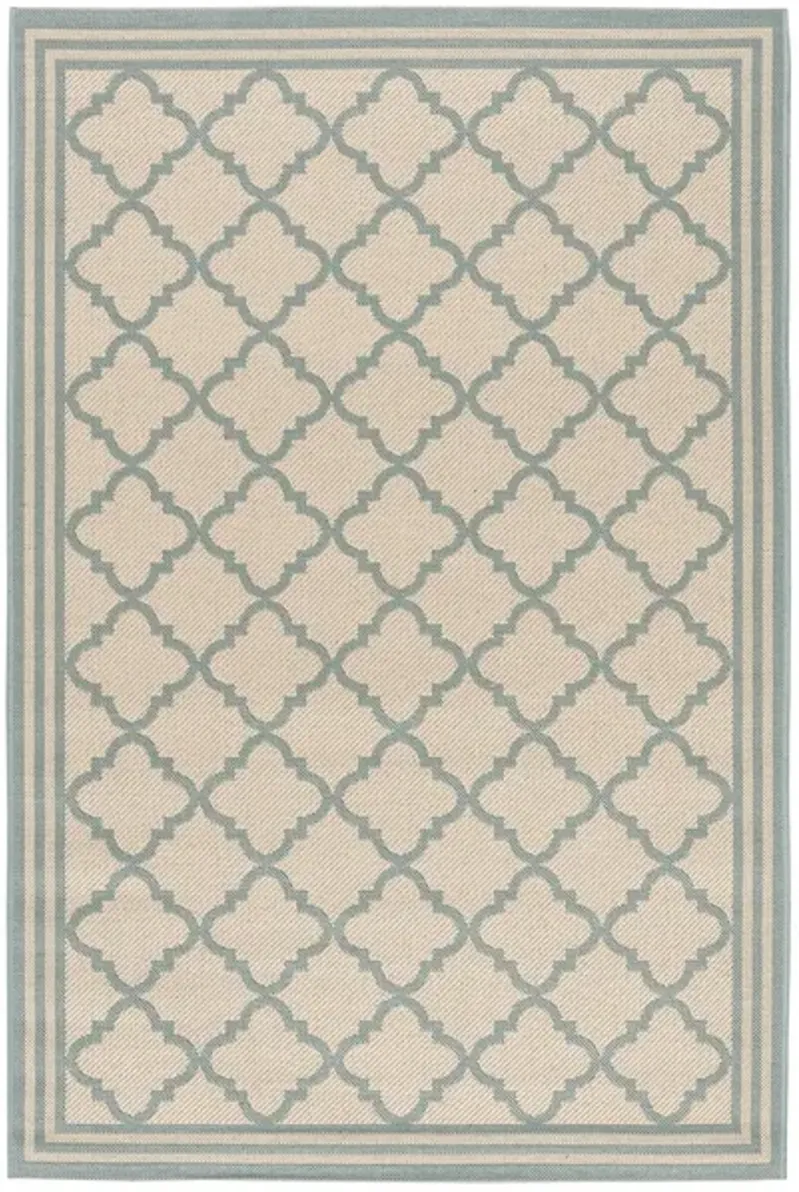 Safavieh BEACH HOUSE Collection BHS121L-3 Cream / Aqua 3' X 5'