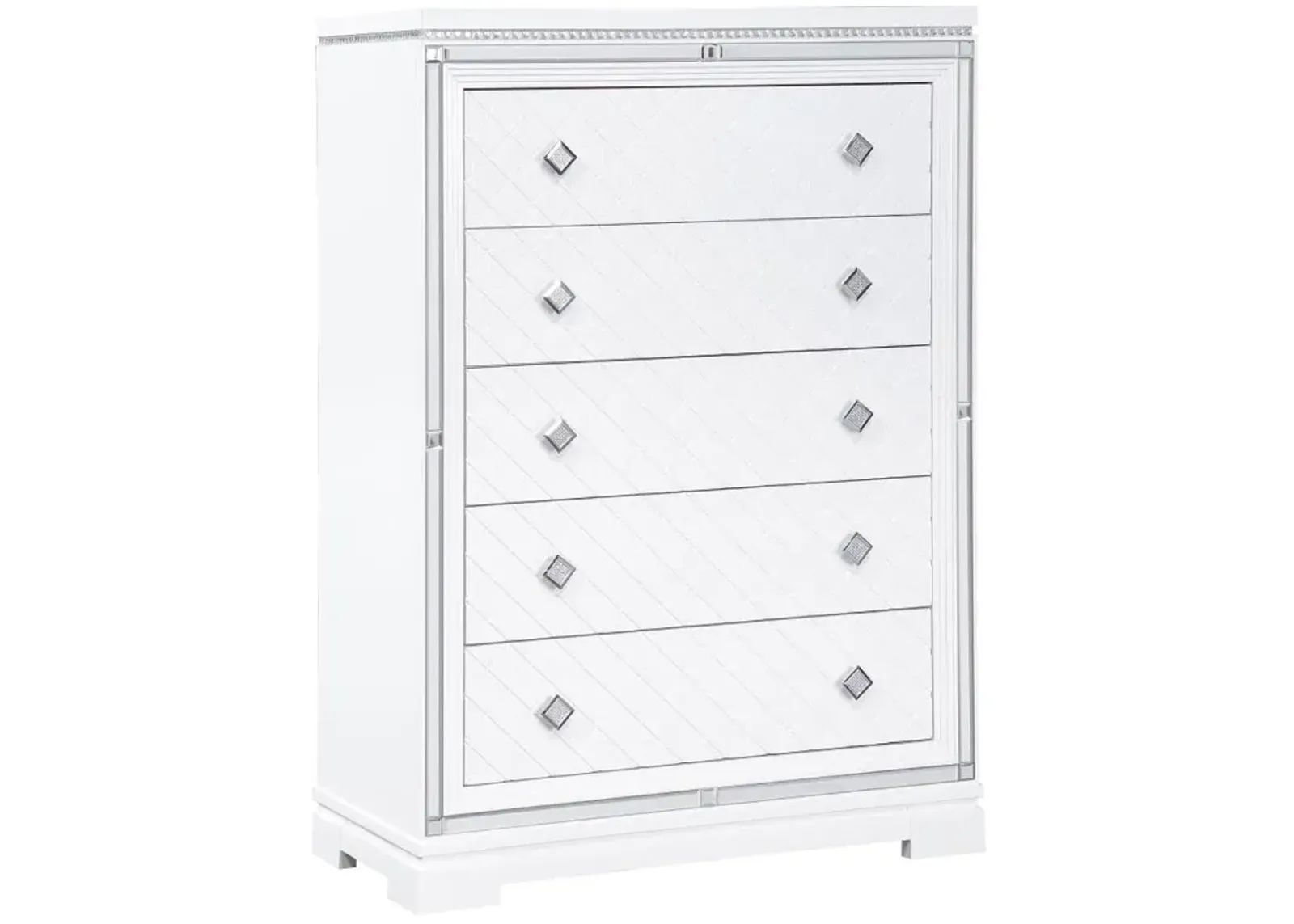 Eleanor Rectangular 5-drawer Chest White