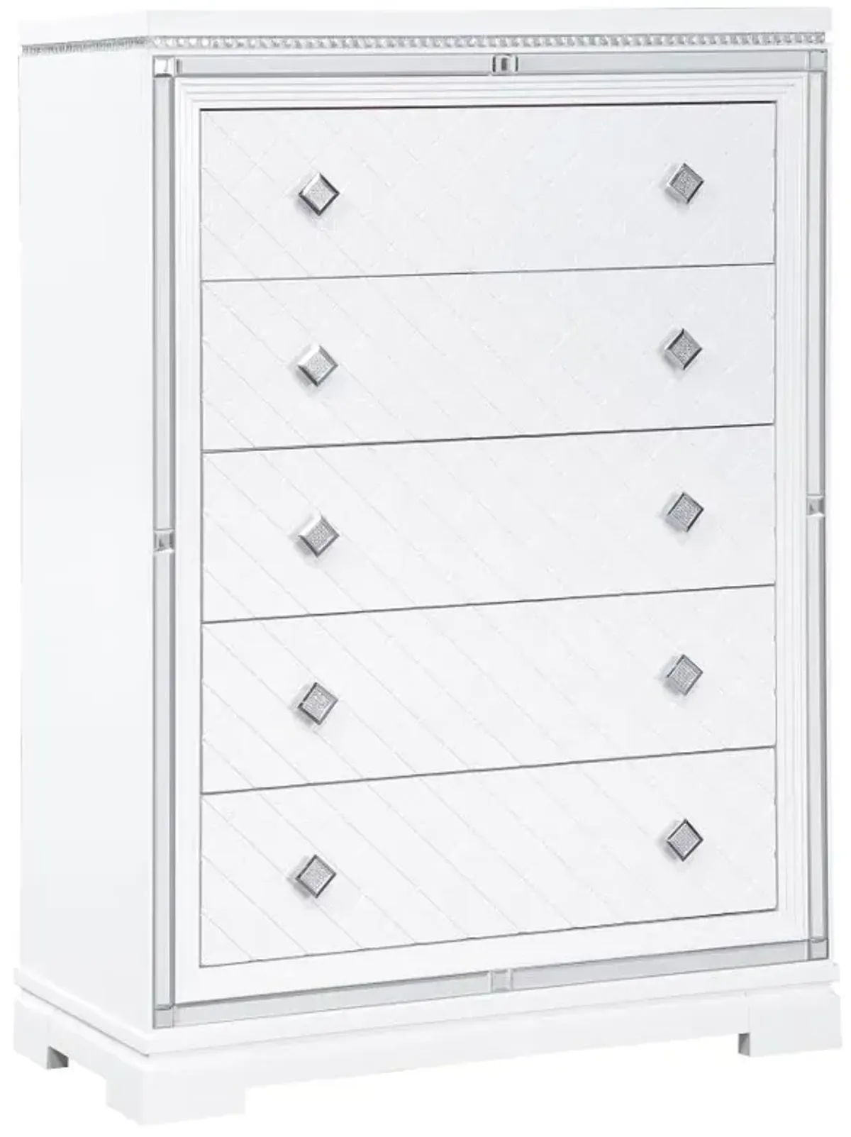 Eleanor Rectangular 5-drawer Chest White