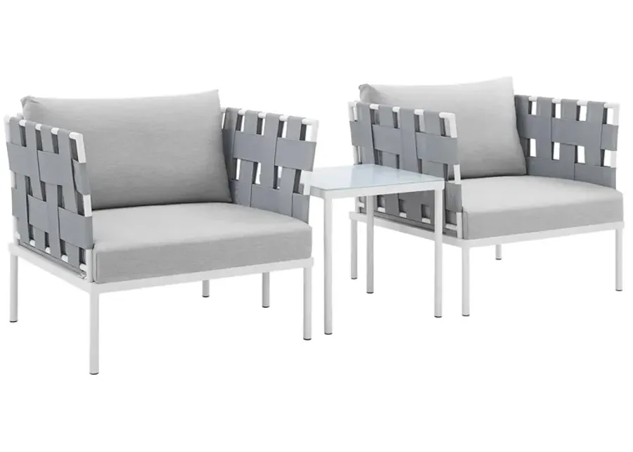 Harmony 3-Piece  Sunbrella® Outdoor Patio Aluminum Seating Set