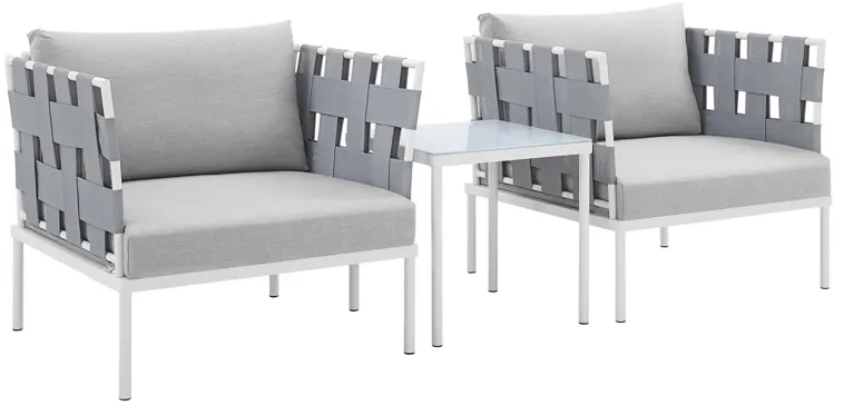 Harmony 3-Piece  Sunbrella® Outdoor Patio Aluminum Seating Set