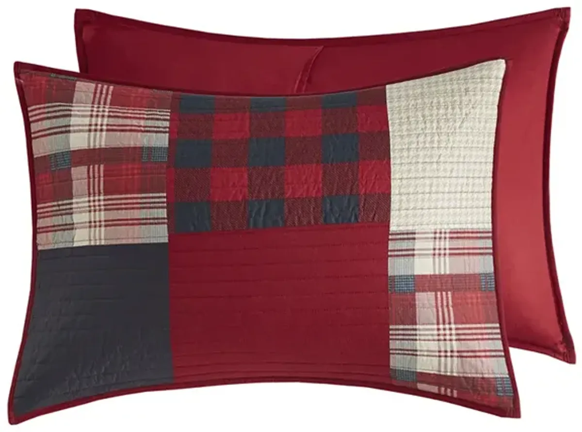 Woolrich Sunset Red Oversized Cotton Quilt Mini Set