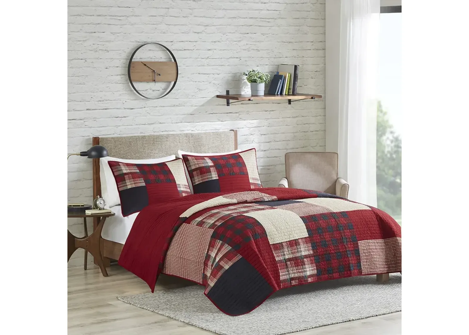 Woolrich Sunset Red Oversized Cotton Quilt Mini Set