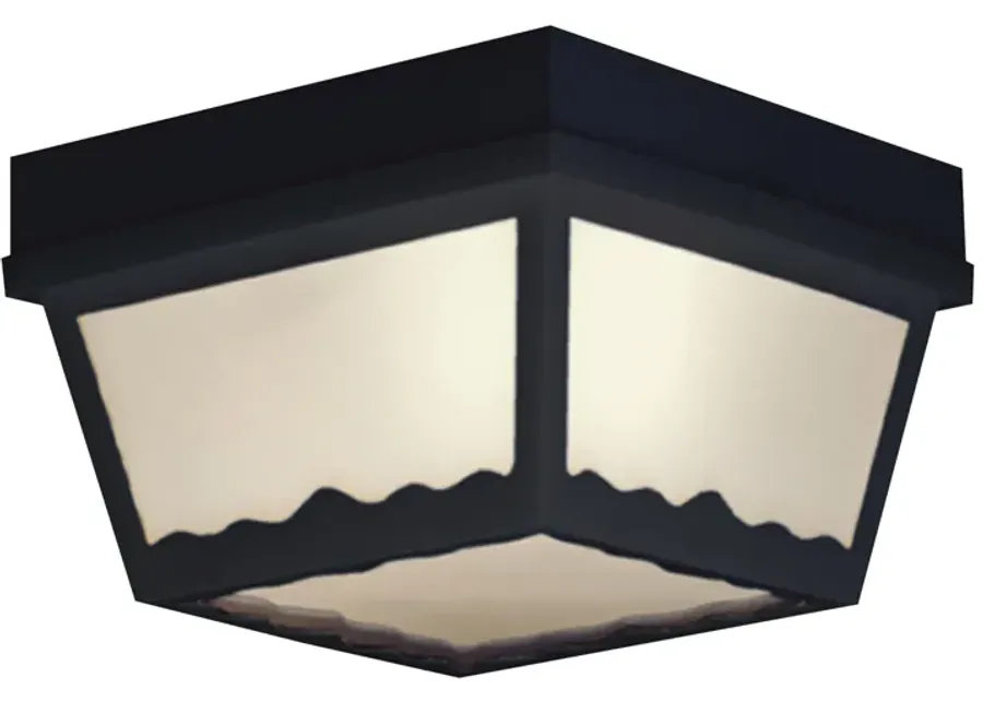 Outdoor Essentials 8'' Wide 1-Light Outdoor Flush Mount - Black