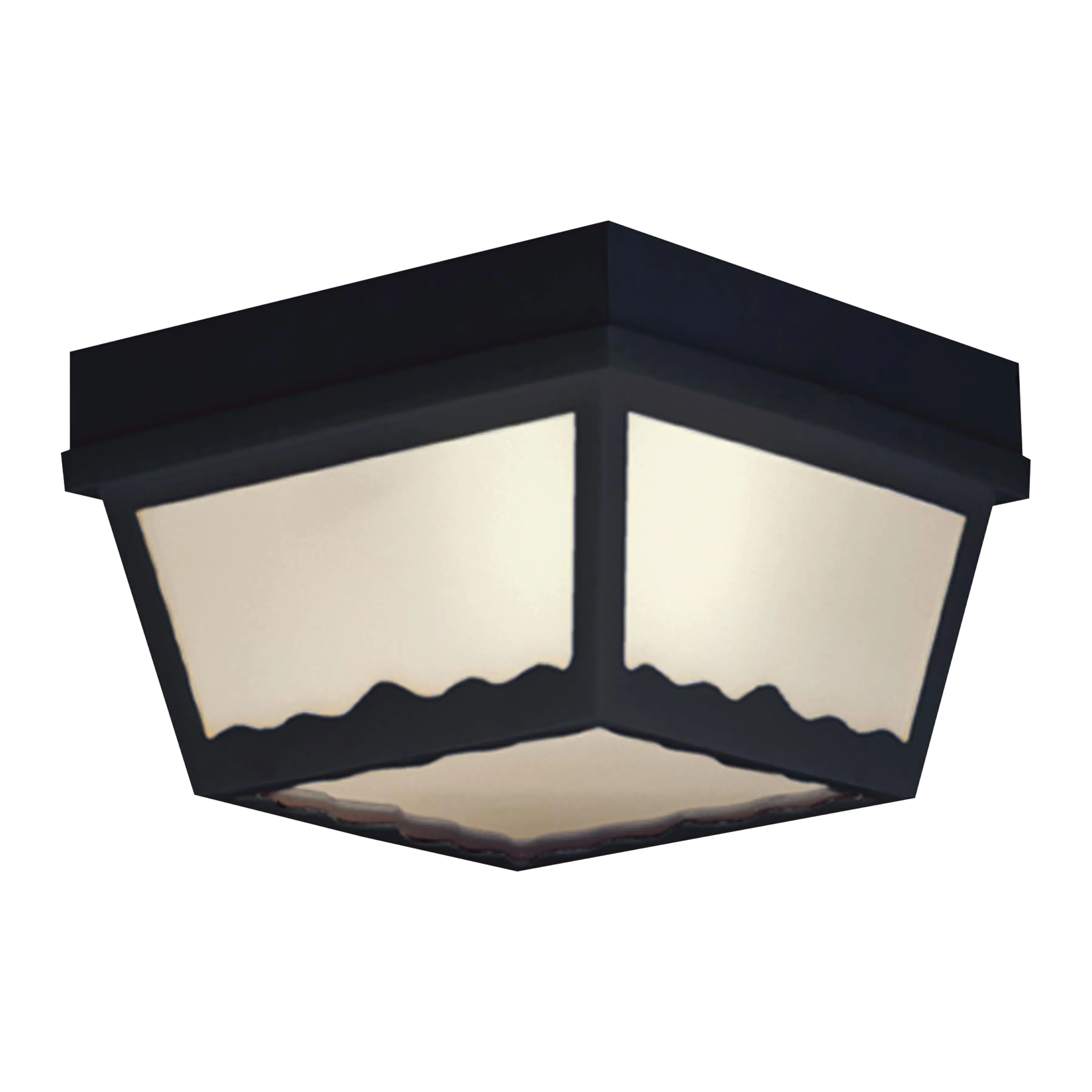 Outdoor Essentials 8'' Wide 1-Light Outdoor Flush Mount - Black