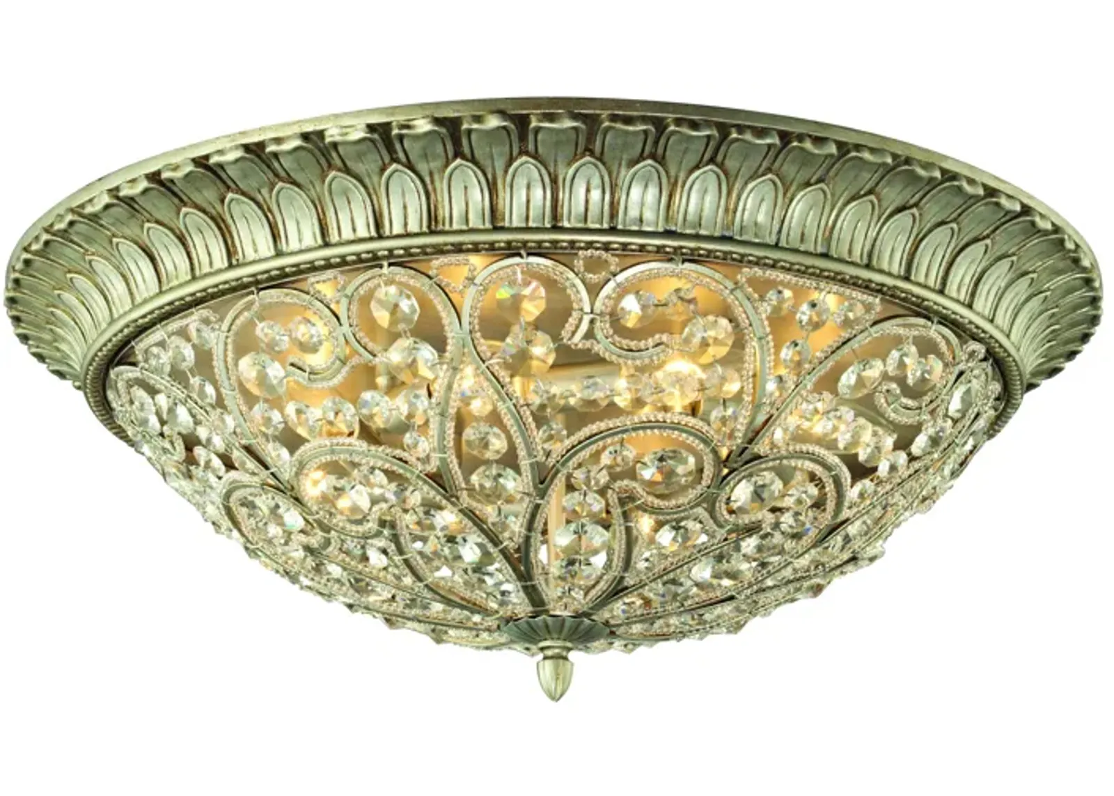 Andalusia 24" Wide 8-Light Flush Mount - Aged Silver