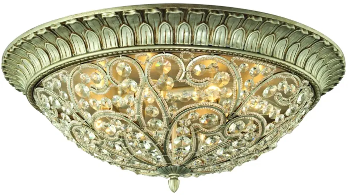 Andalusia 24" Wide 8-Light Flush Mount - Aged Silver