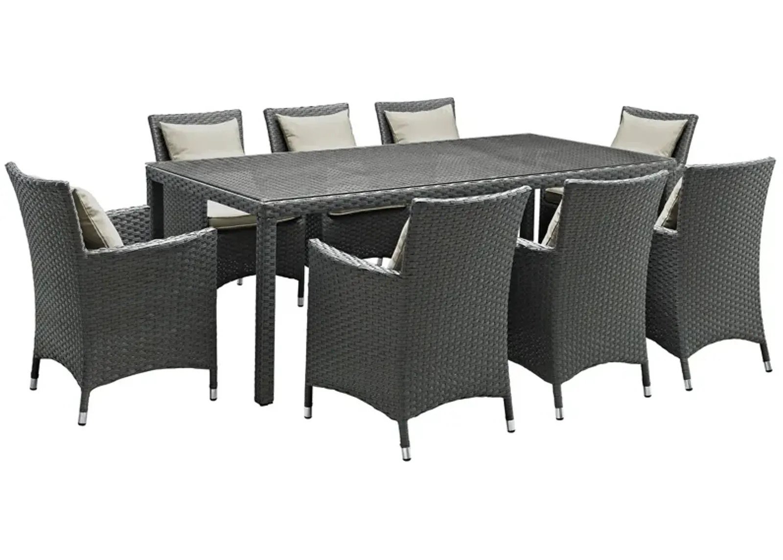 Sojourn 9 Piece Outdoor Patio Sunbrella® Dining Set