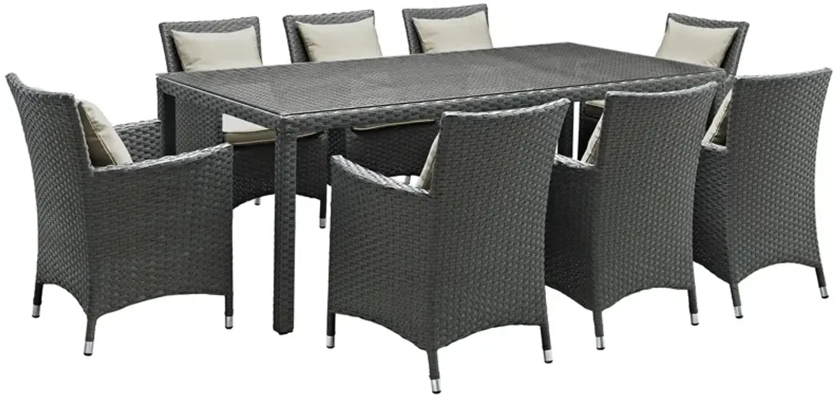 Sojourn 9 Piece Outdoor Patio Sunbrella® Dining Set