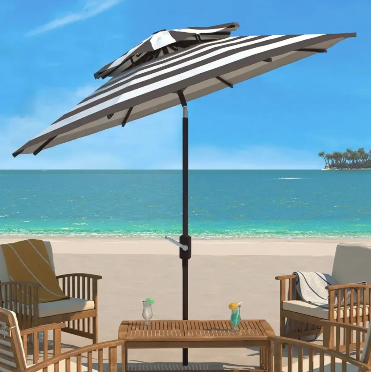 Iris Fashion Line 9ft Double Top Umbrella