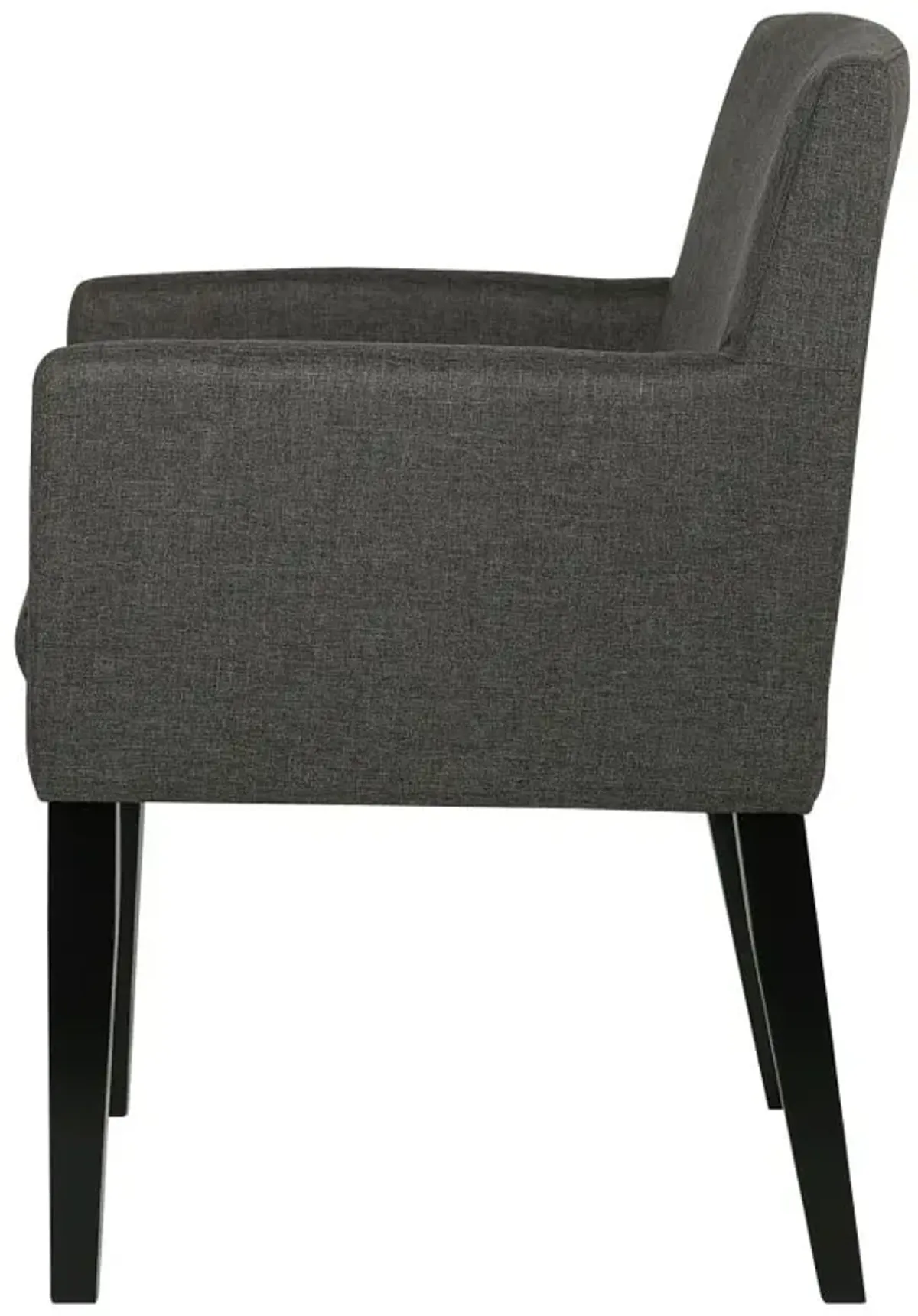 Catherine Upholstered Dining Arm Chair Charcoal Grey and Black (Set of 2)