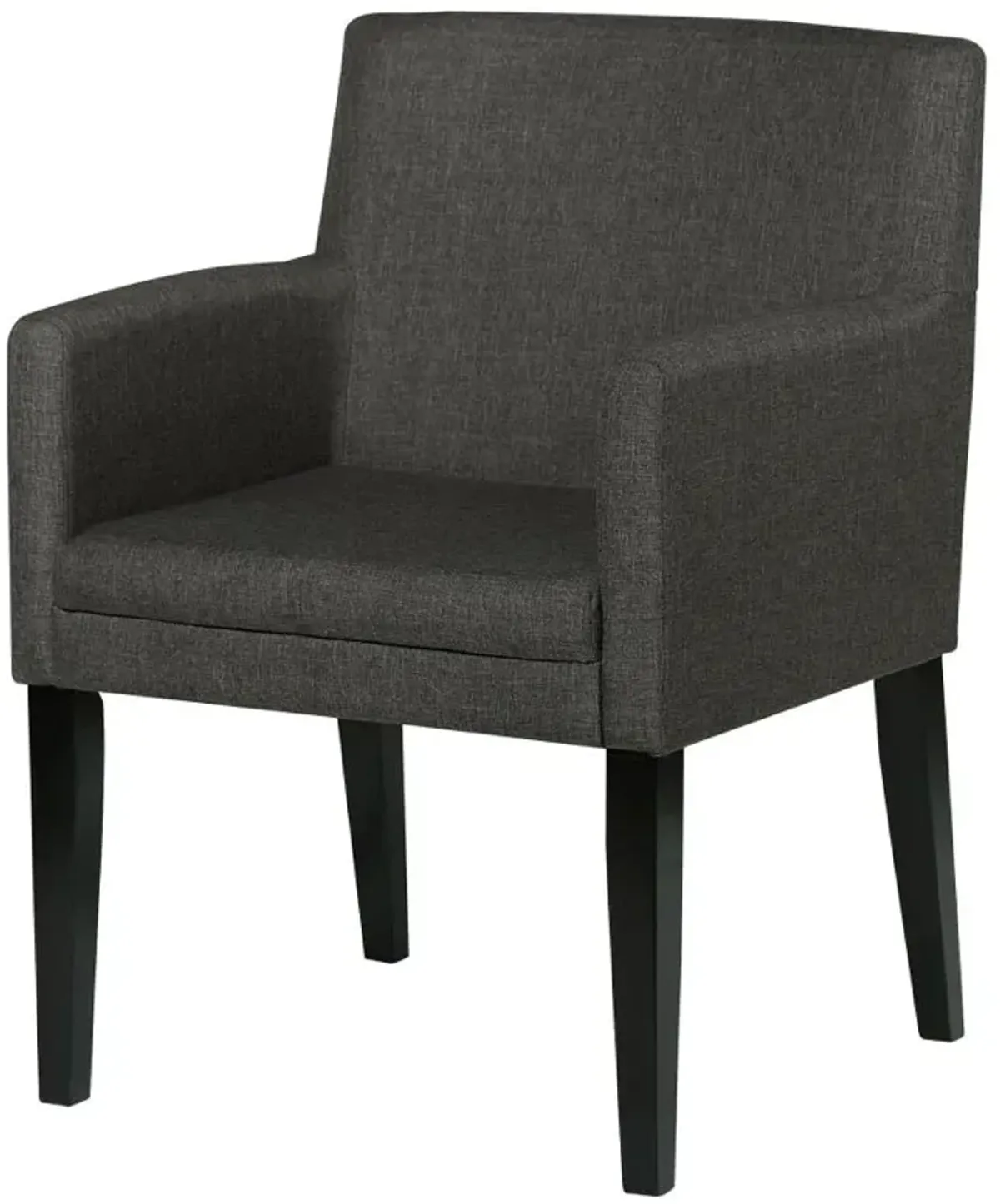 Catherine Upholstered Dining Arm Chair Charcoal Grey and Black (Set of 2)