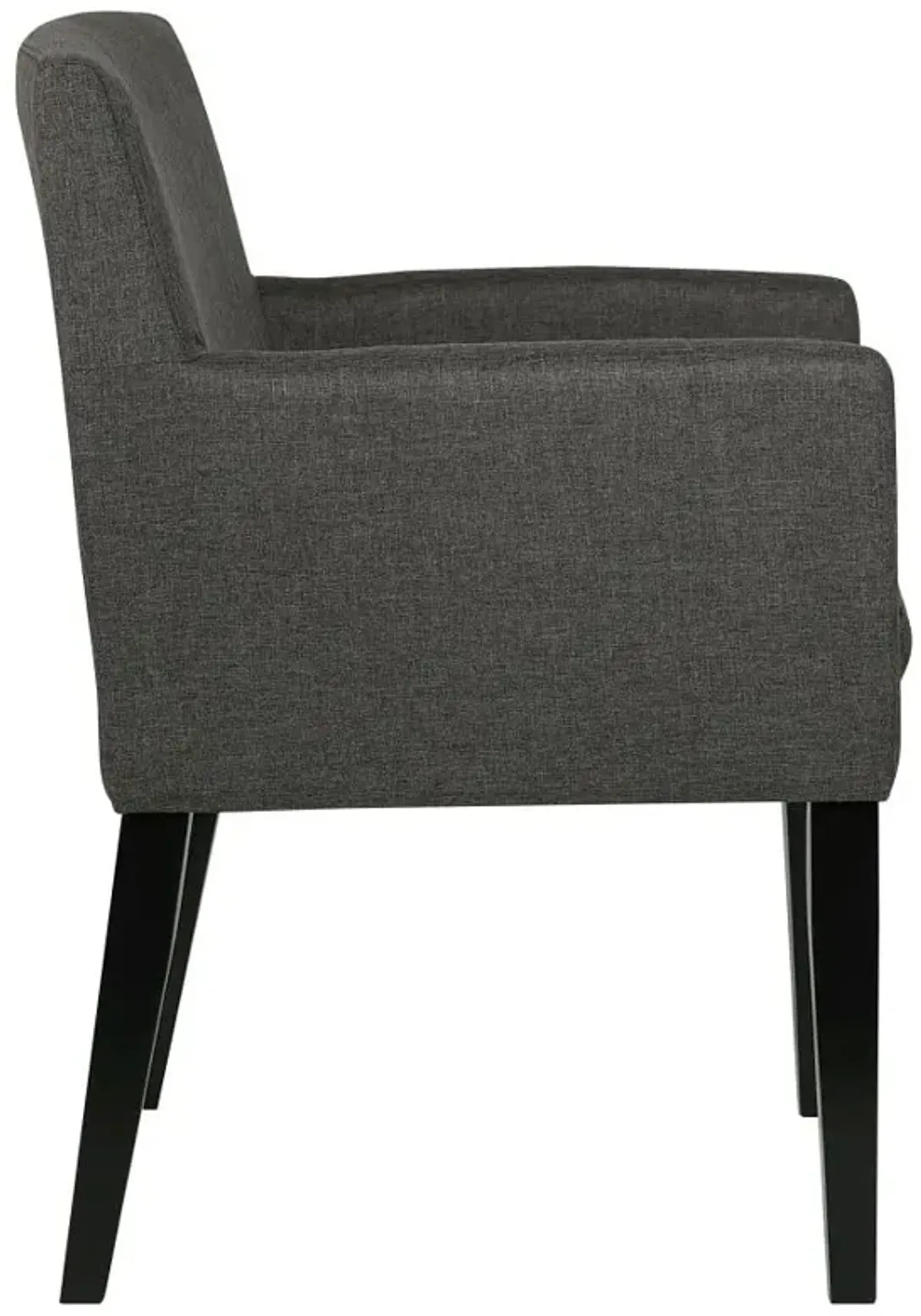 Catherine Upholstered Dining Arm Chair Charcoal Grey and Black (Set of 2)