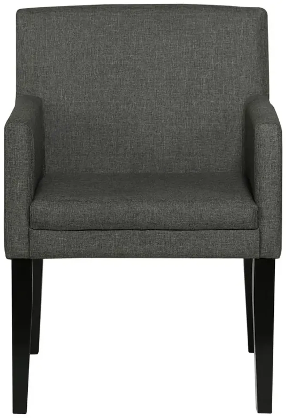 Catherine Upholstered Dining Arm Chair Charcoal Grey and Black (Set of 2)