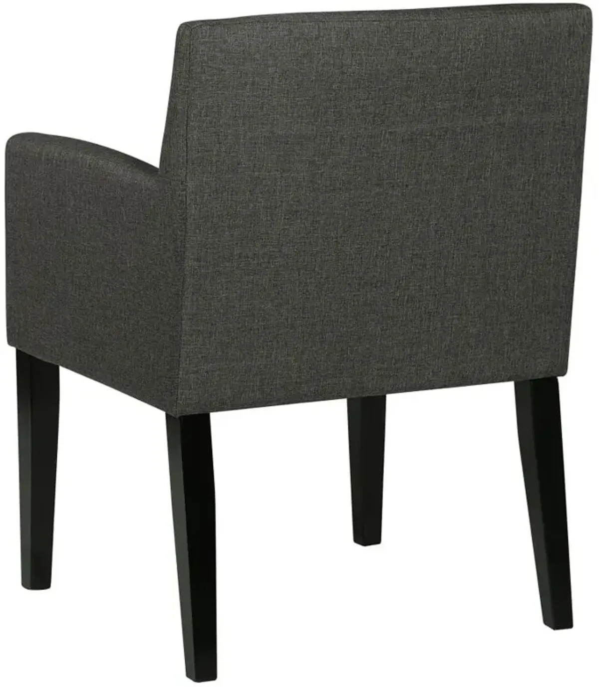 Catherine Upholstered Dining Arm Chair Charcoal Grey and Black (Set of 2)