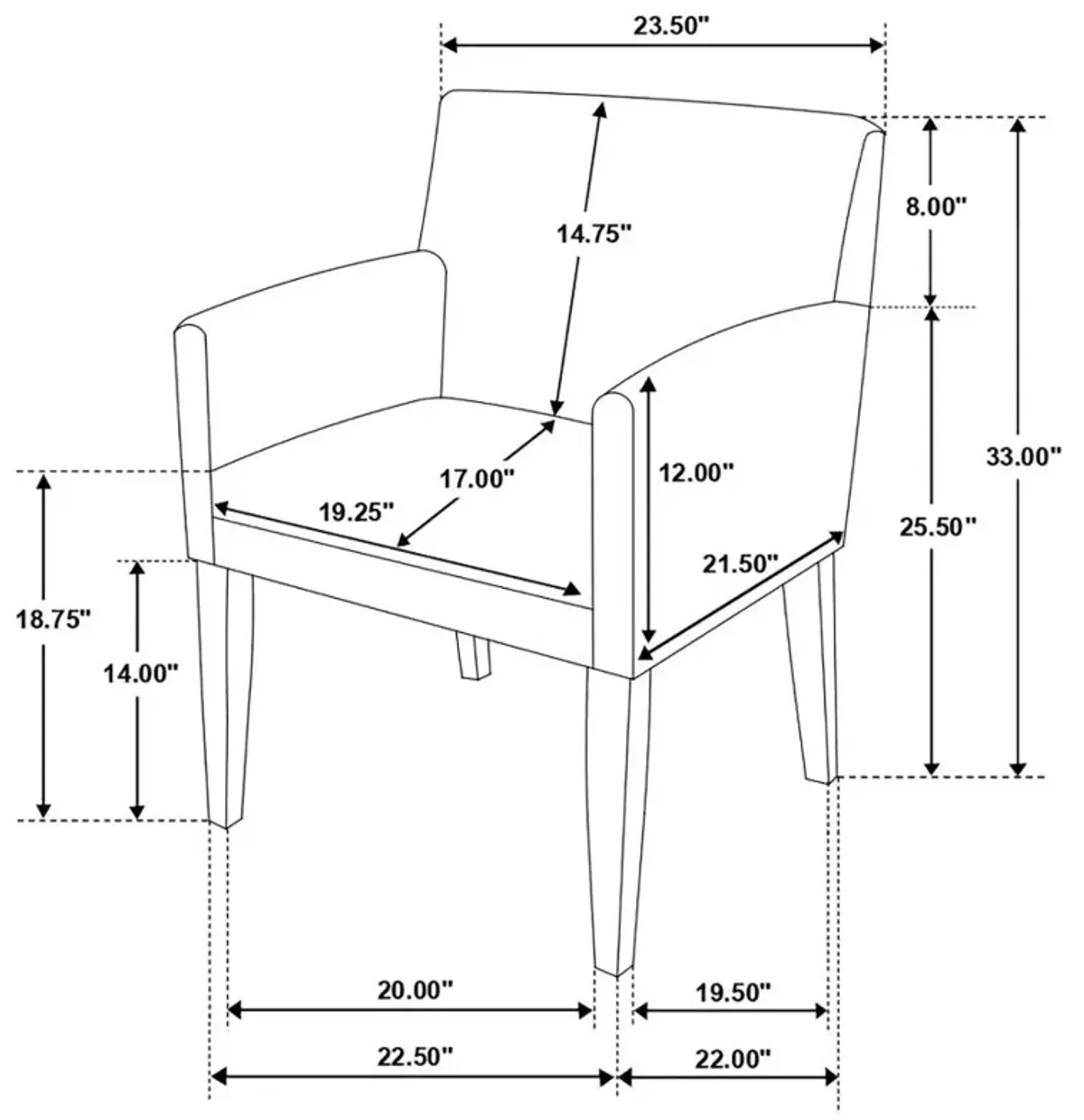 Catherine Upholstered Dining Arm Chair Charcoal Grey and Black (Set of 2)