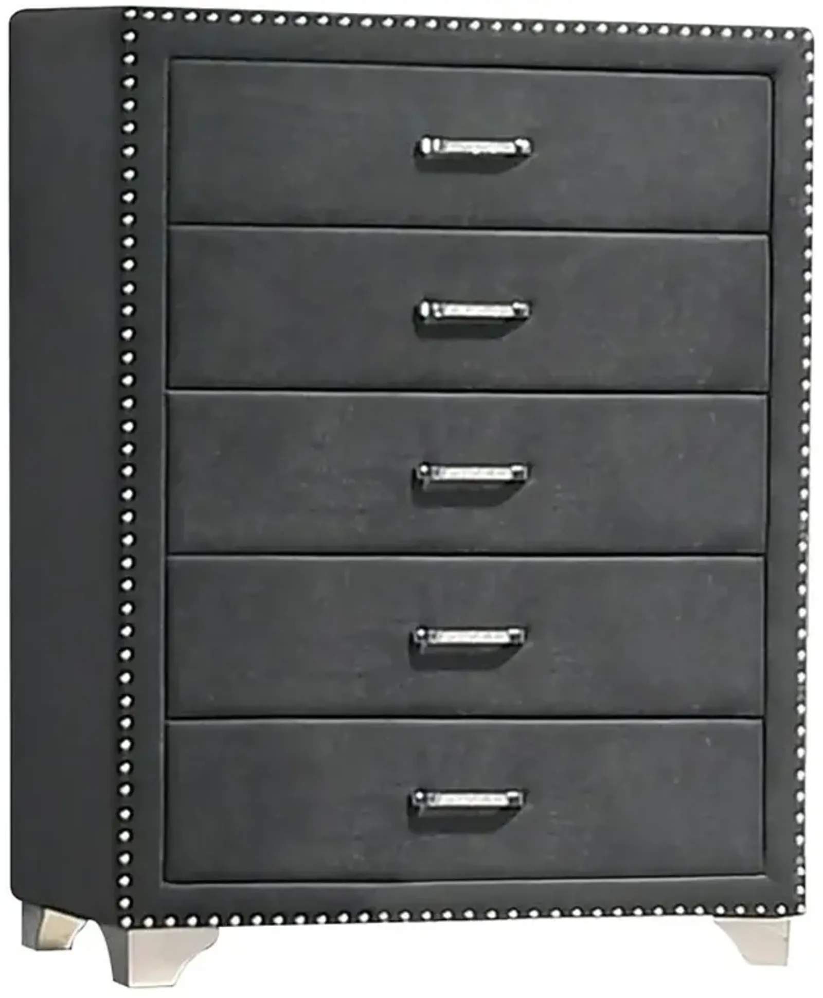 Melody 5-drawer Upholstered Chest Grey