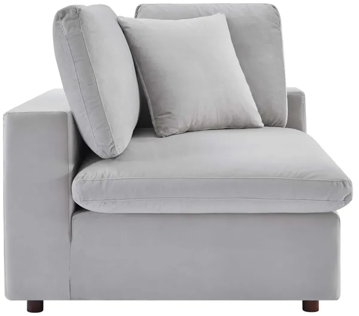 Commix Down Filled Overstuffed Performance Velvet Corner Chair