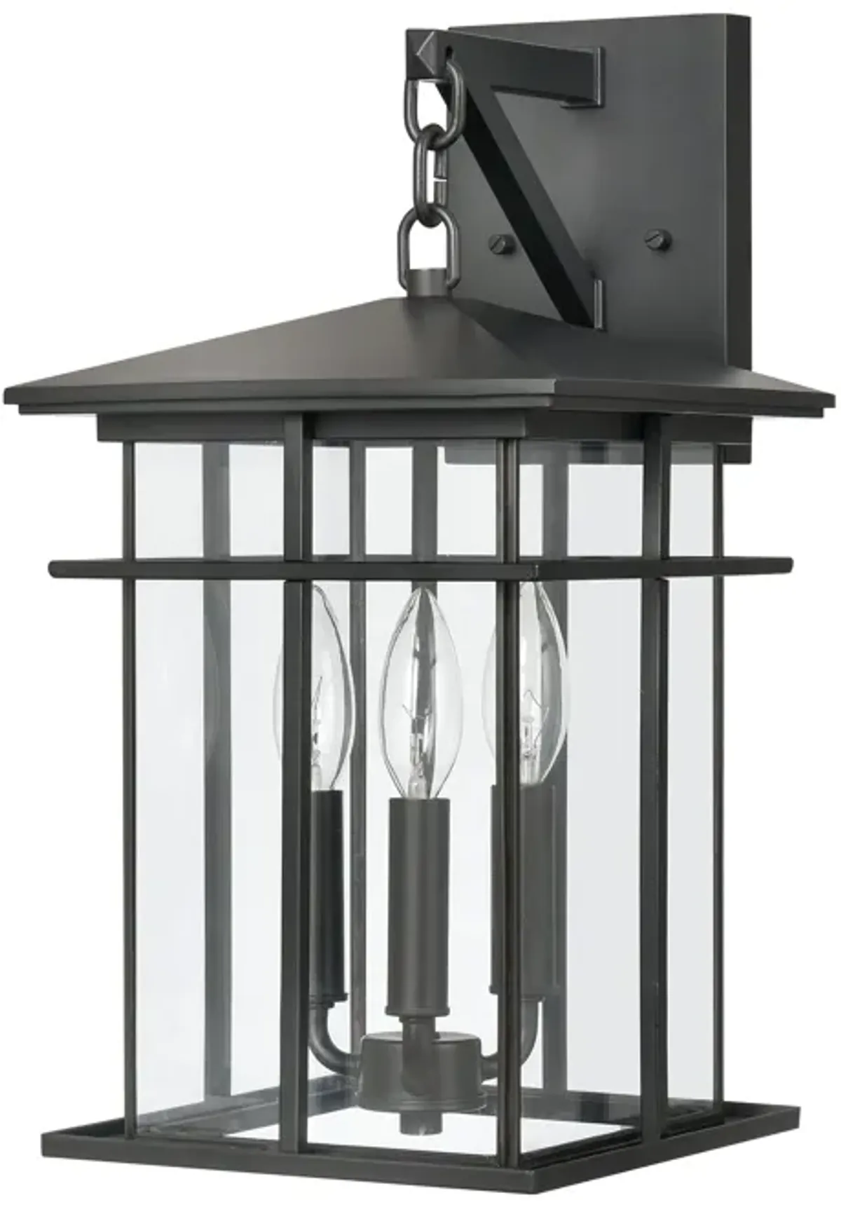 Oak Park 17" High 3-Light Outdoor Sconce - Matte Black