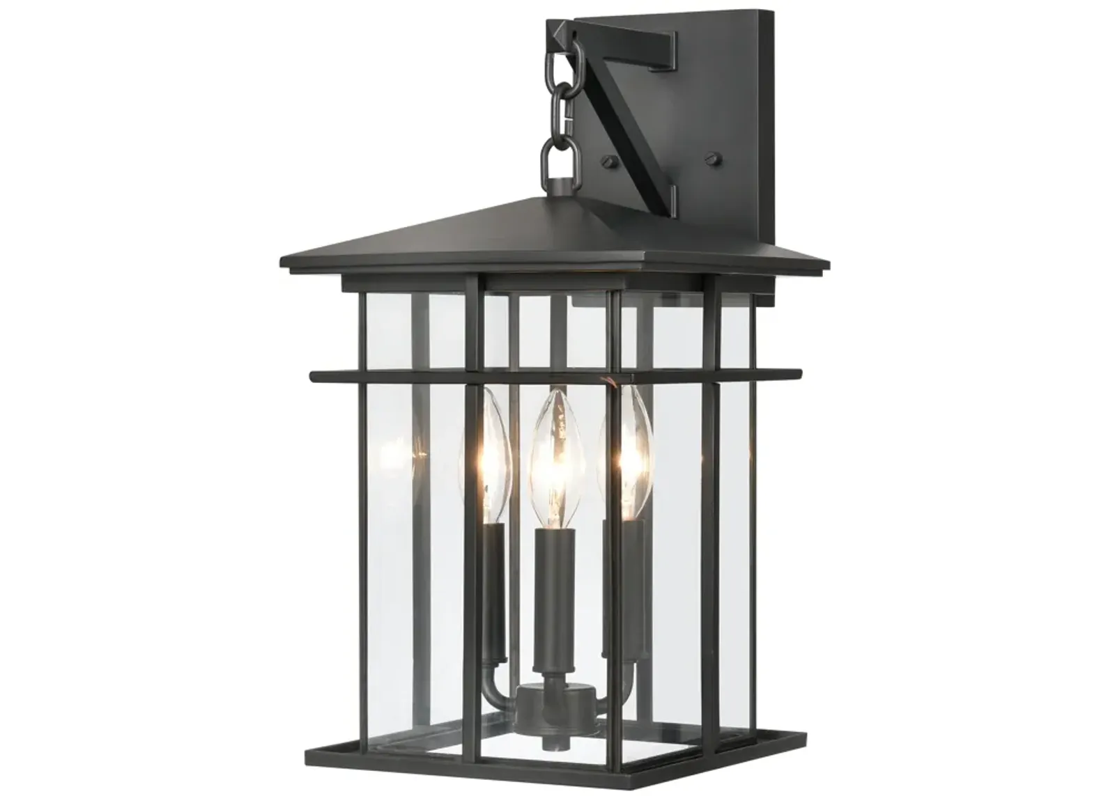 Oak Park 17" High 3-Light Outdoor Sconce - Matte Black