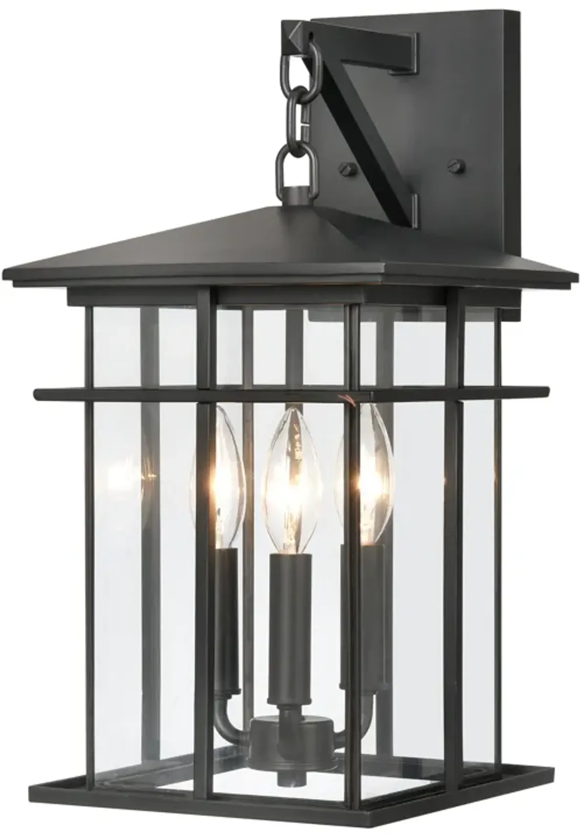 Oak Park 17" High 3-Light Outdoor Sconce - Matte Black