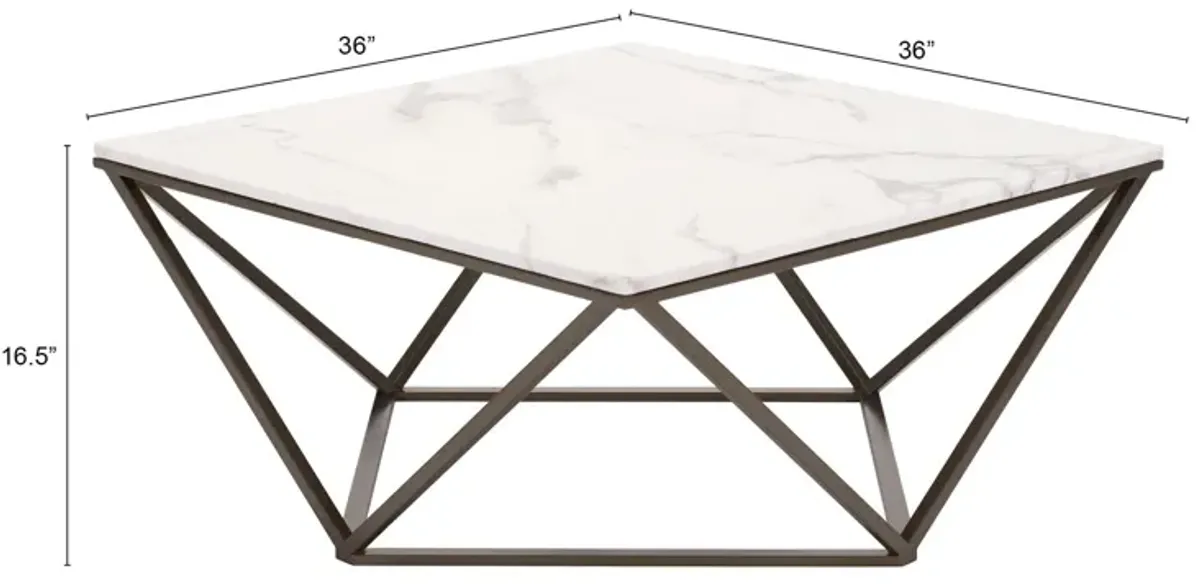 Tintern Coffee Table White & Antique Bronze